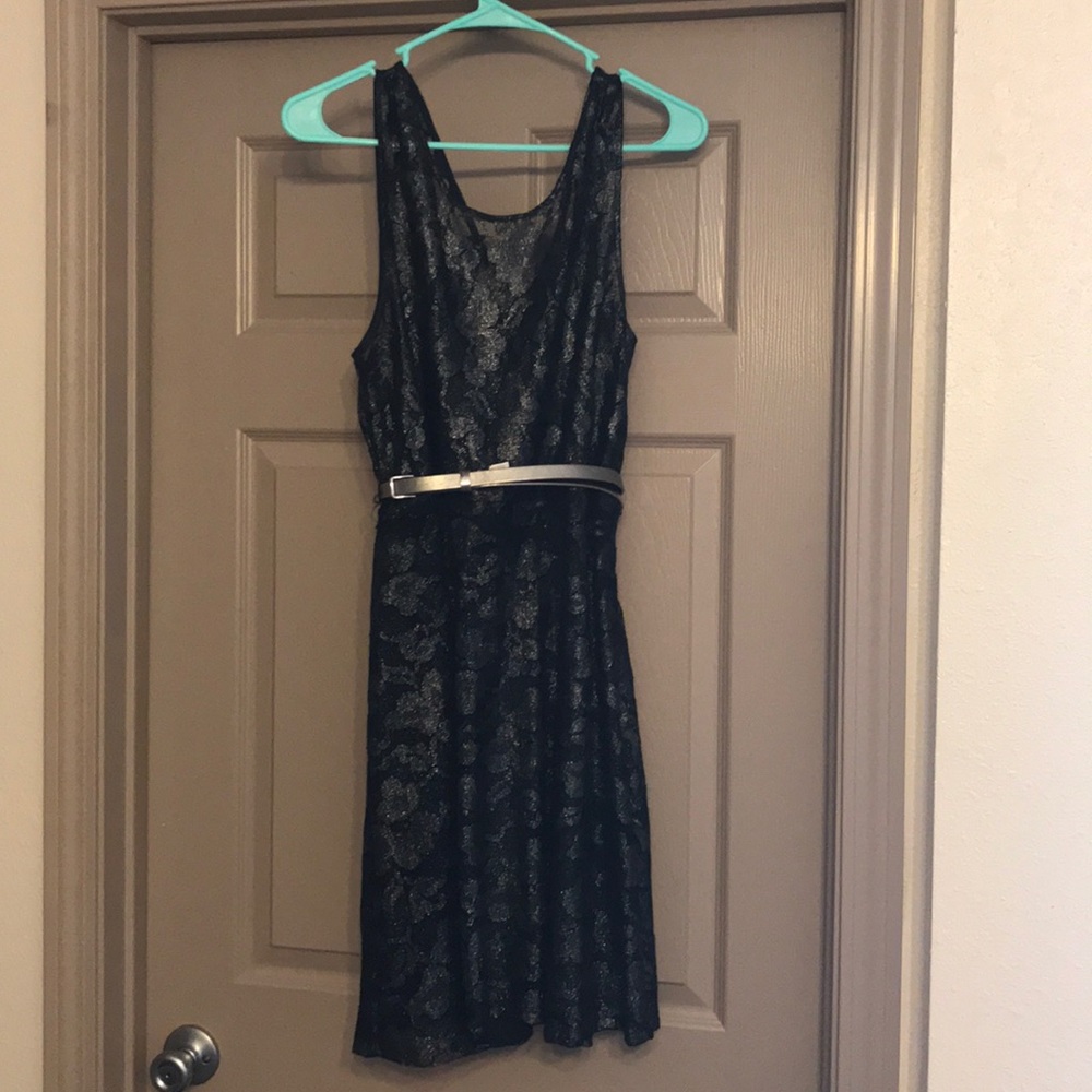 Black metallic accented dress